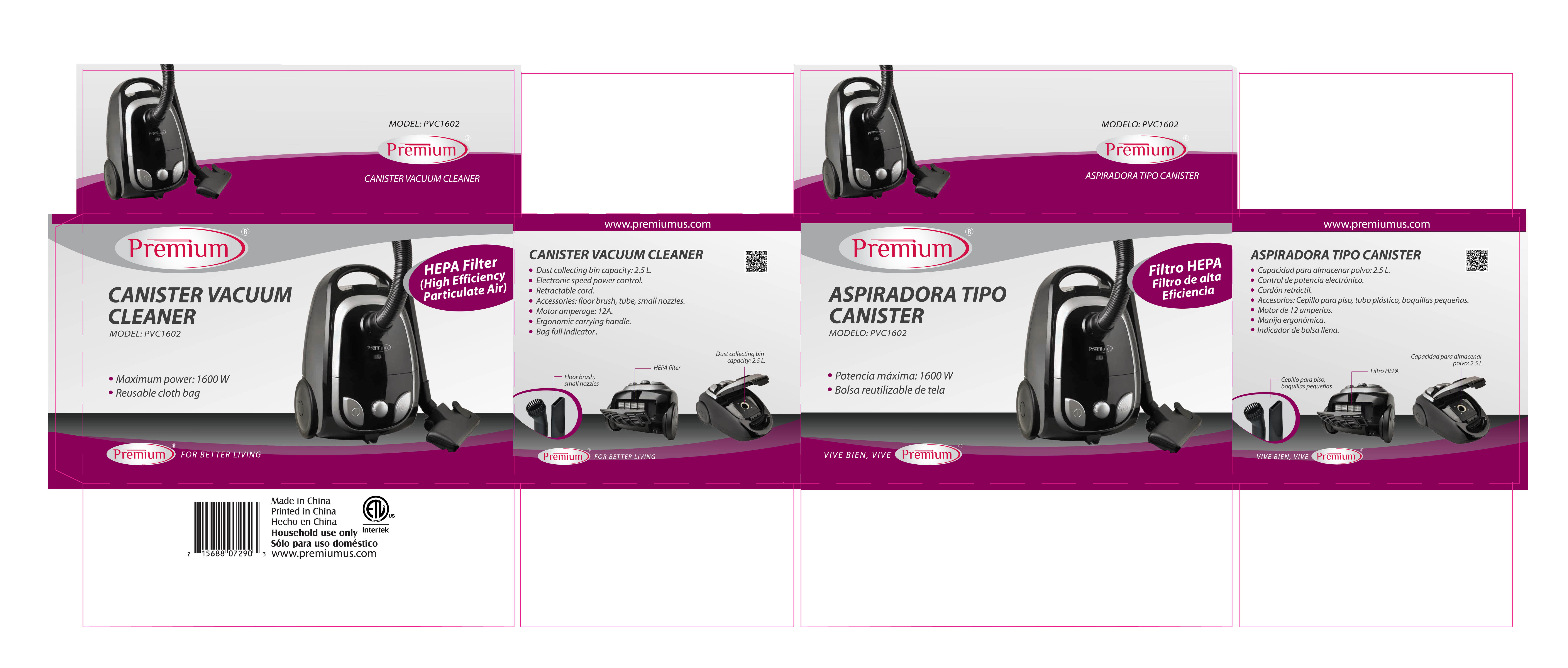 Premium Appliances Canister Vacuum Cleaner