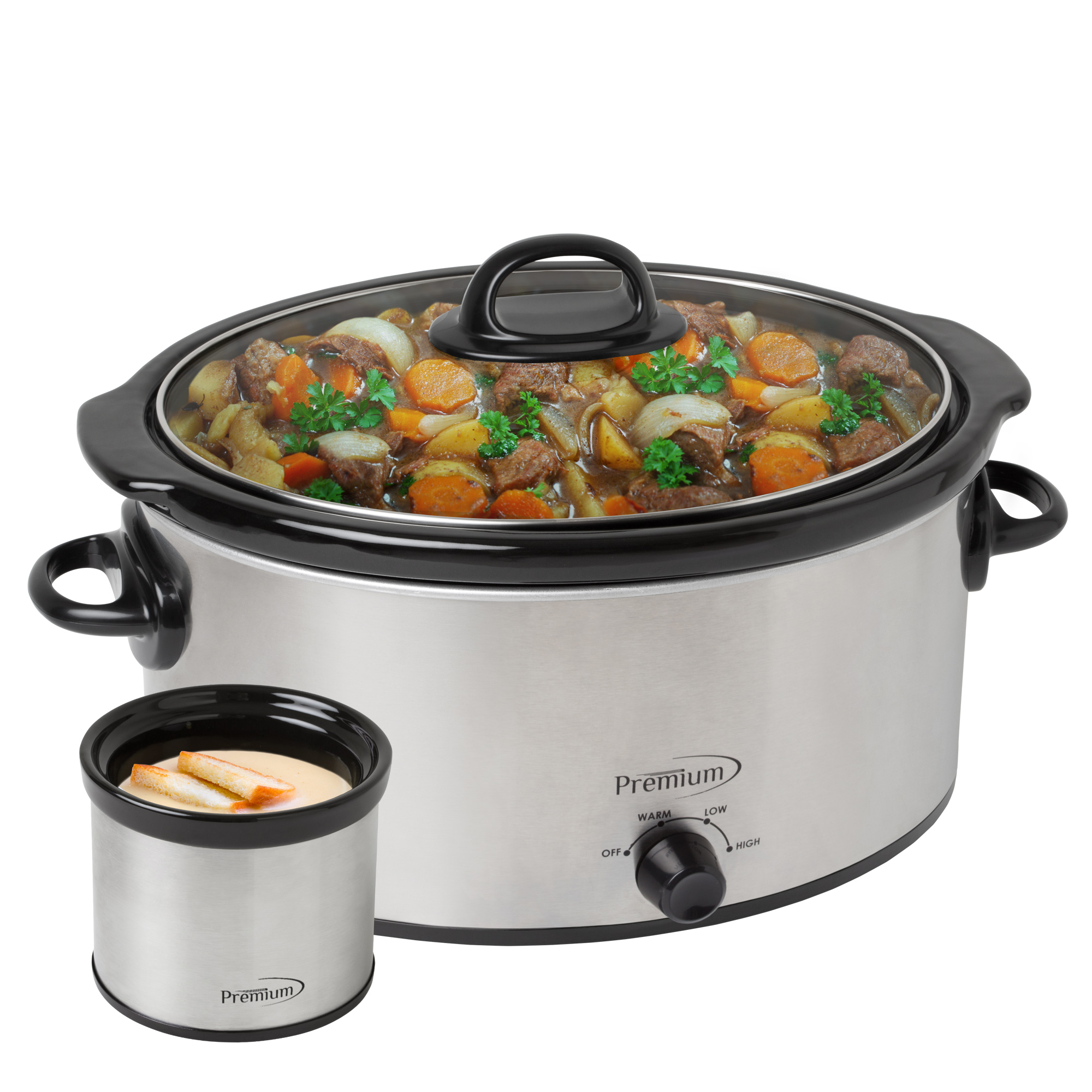 Premium Appliances 6 Qt Slow Cooker + 0.6 Qt Mini Dipper