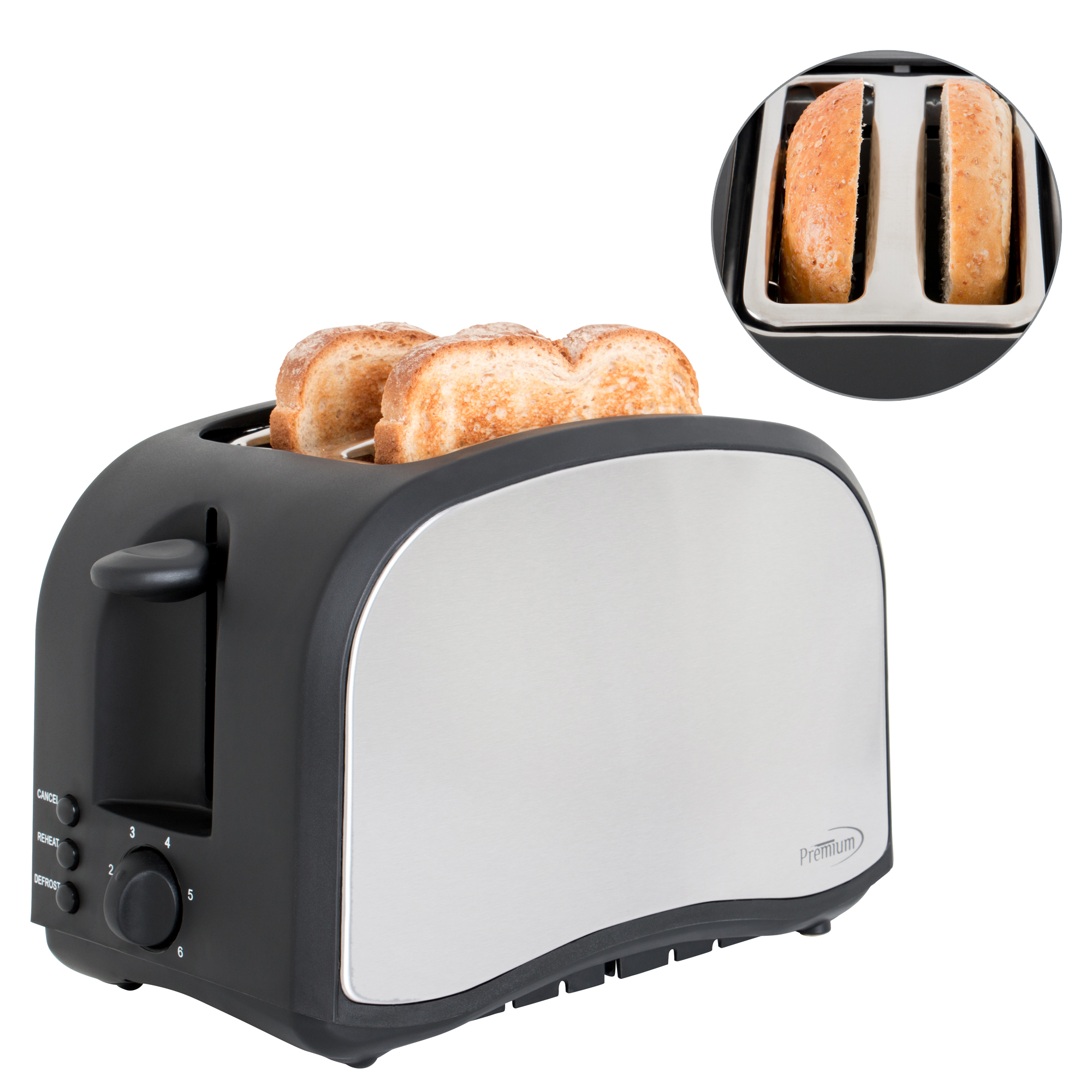 Premium Appliances 2Slice Toaster Stainless Steel