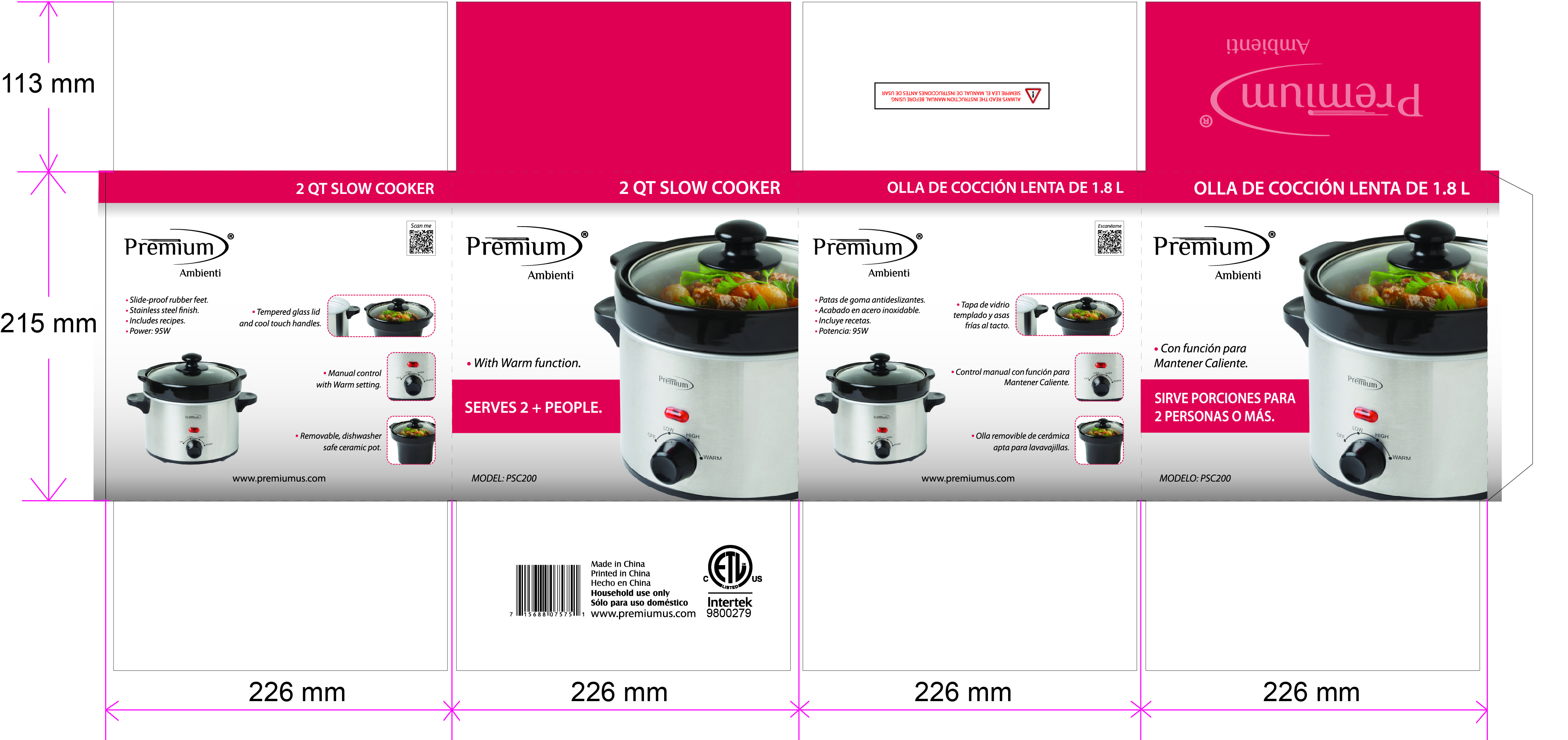 Premium Appliances 2 Qt Slow Cooker
