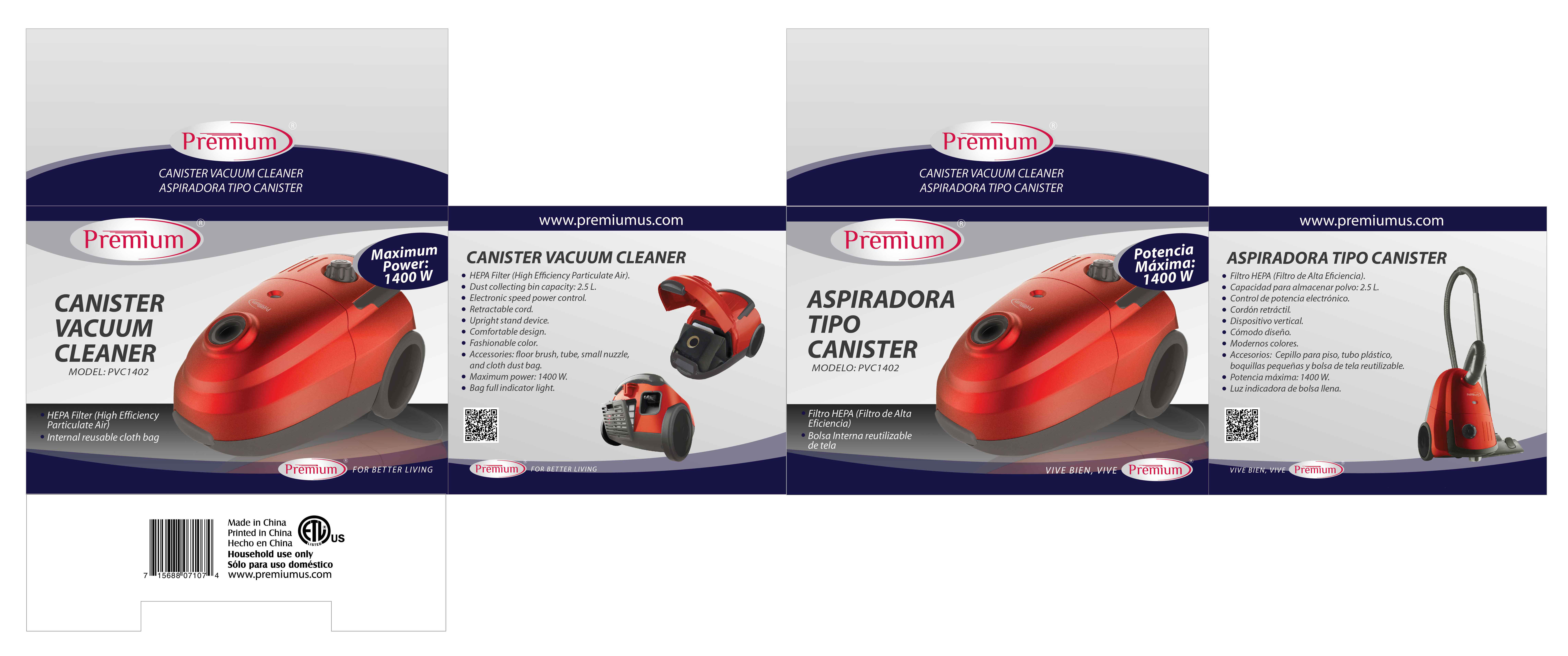 Premium Appliances Canister Vacuum Cleaner